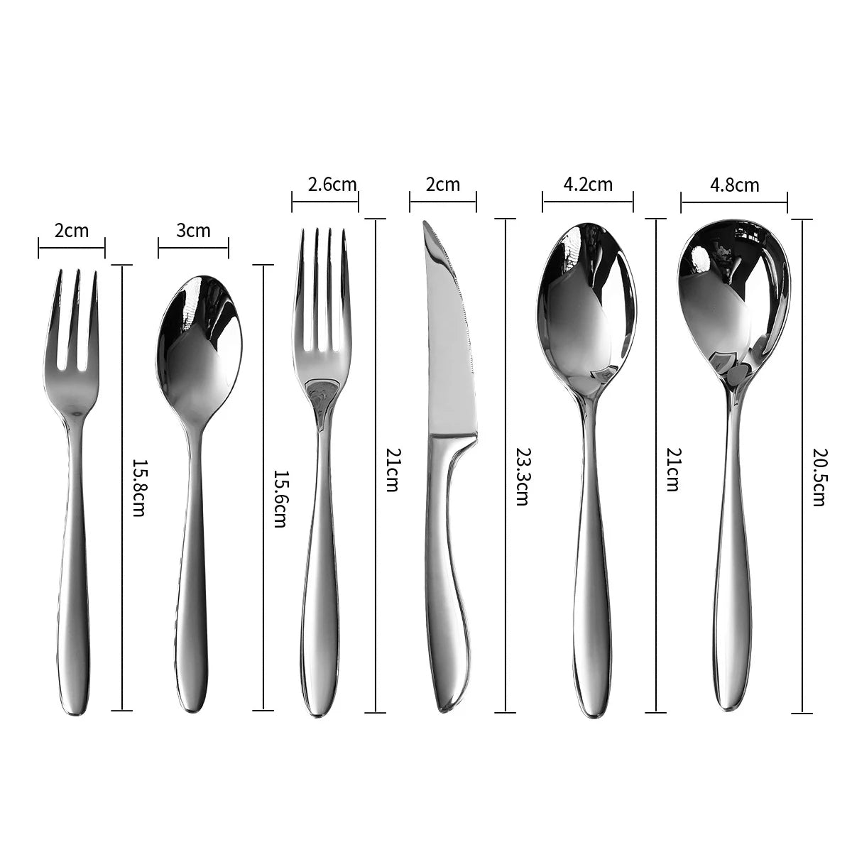 6Pcs stainless steel  high-end tableware steak, knife, fork and spoon set ,cutlery set