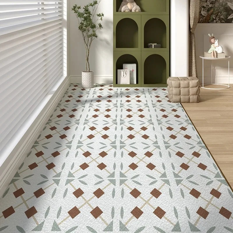 Balcony Rugs for Kitchen Waterproof Sunscreen Pvc Leather Floor Mat