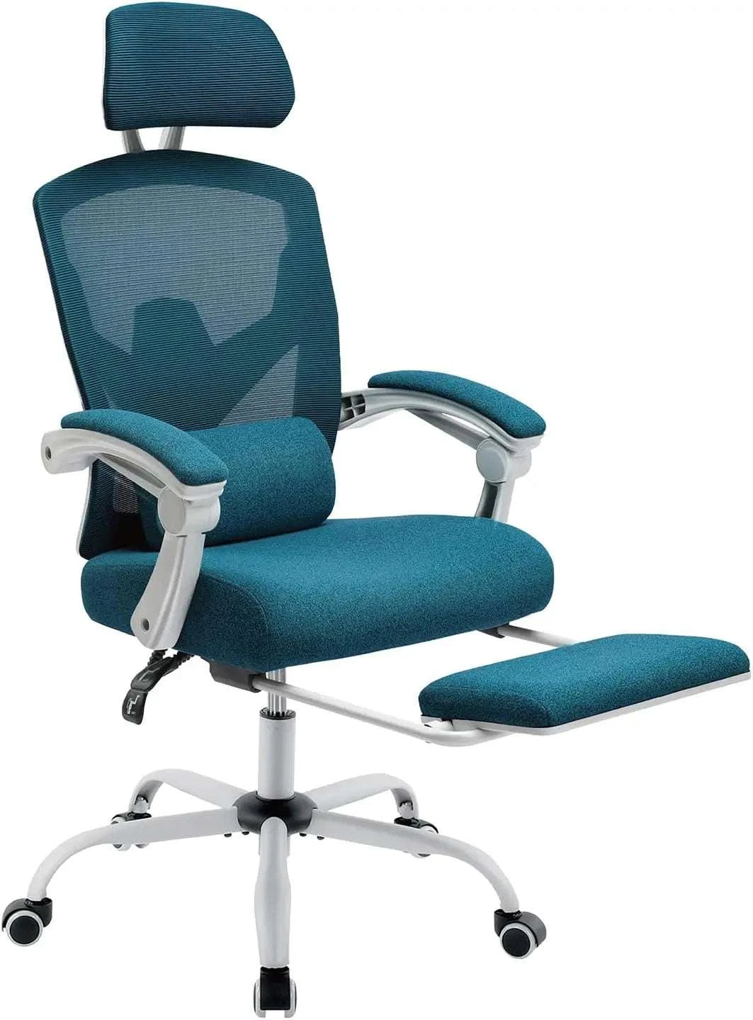 High Back Mesh Rolling Swivel Reclining Office Desk Chair Footrest Headrest Lumbar Support Comfy Arms Wheels