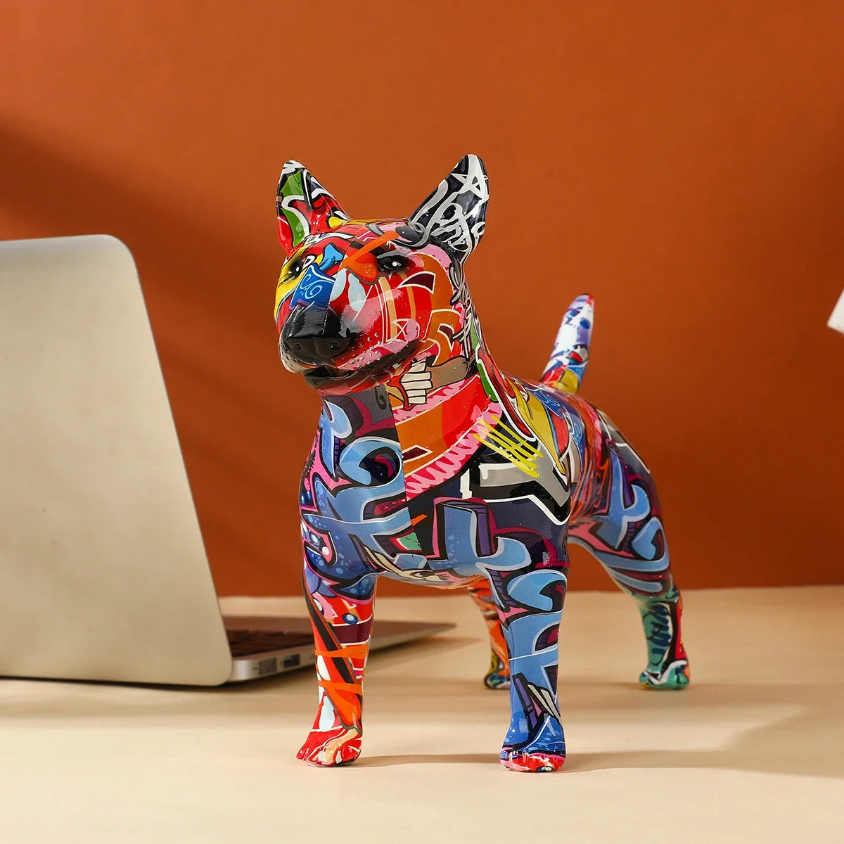 Colorful Bull Terrier Small Resin Pet Dog