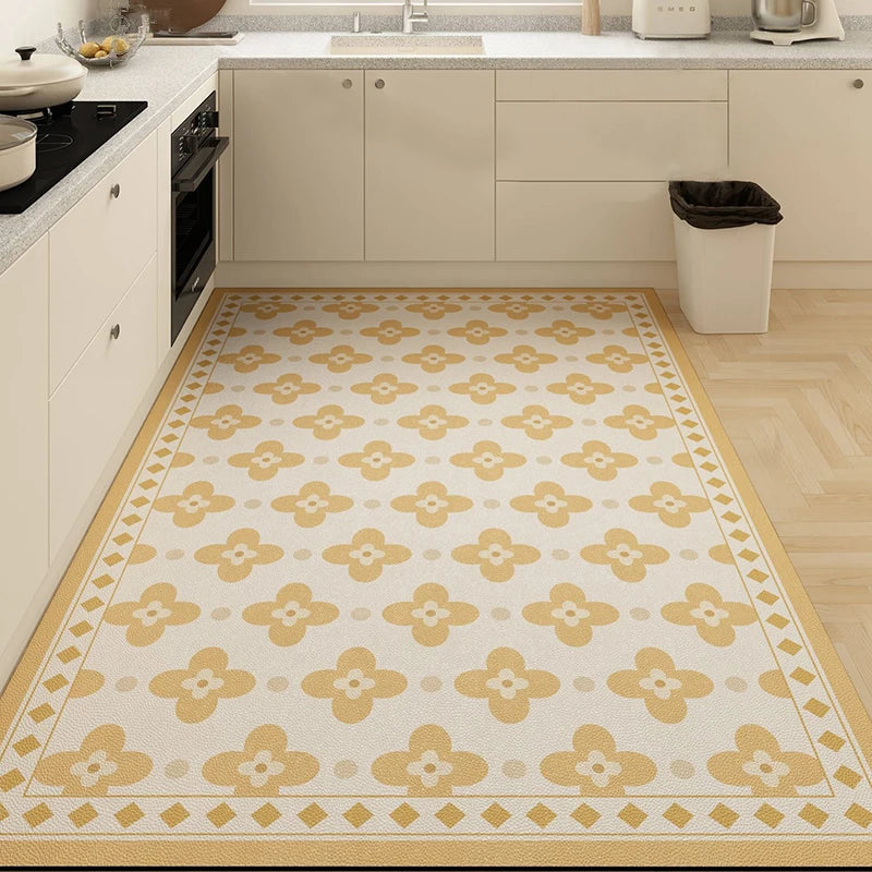 Kitchen Floor Mat Waterproof Large Carpet Pvc Leather Non-slip
