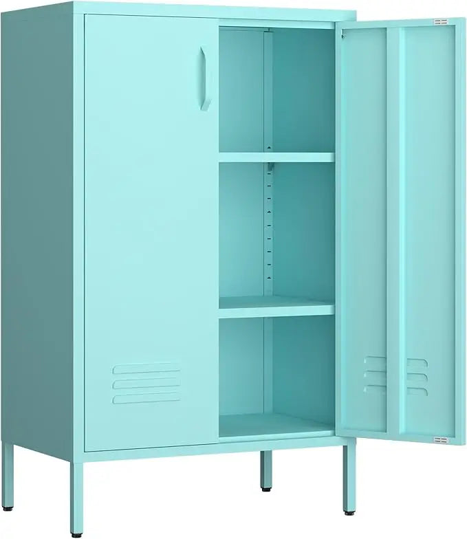 Metal Storage Cabinet,2 Door Locker Cabinet with Adjustable Shelves,