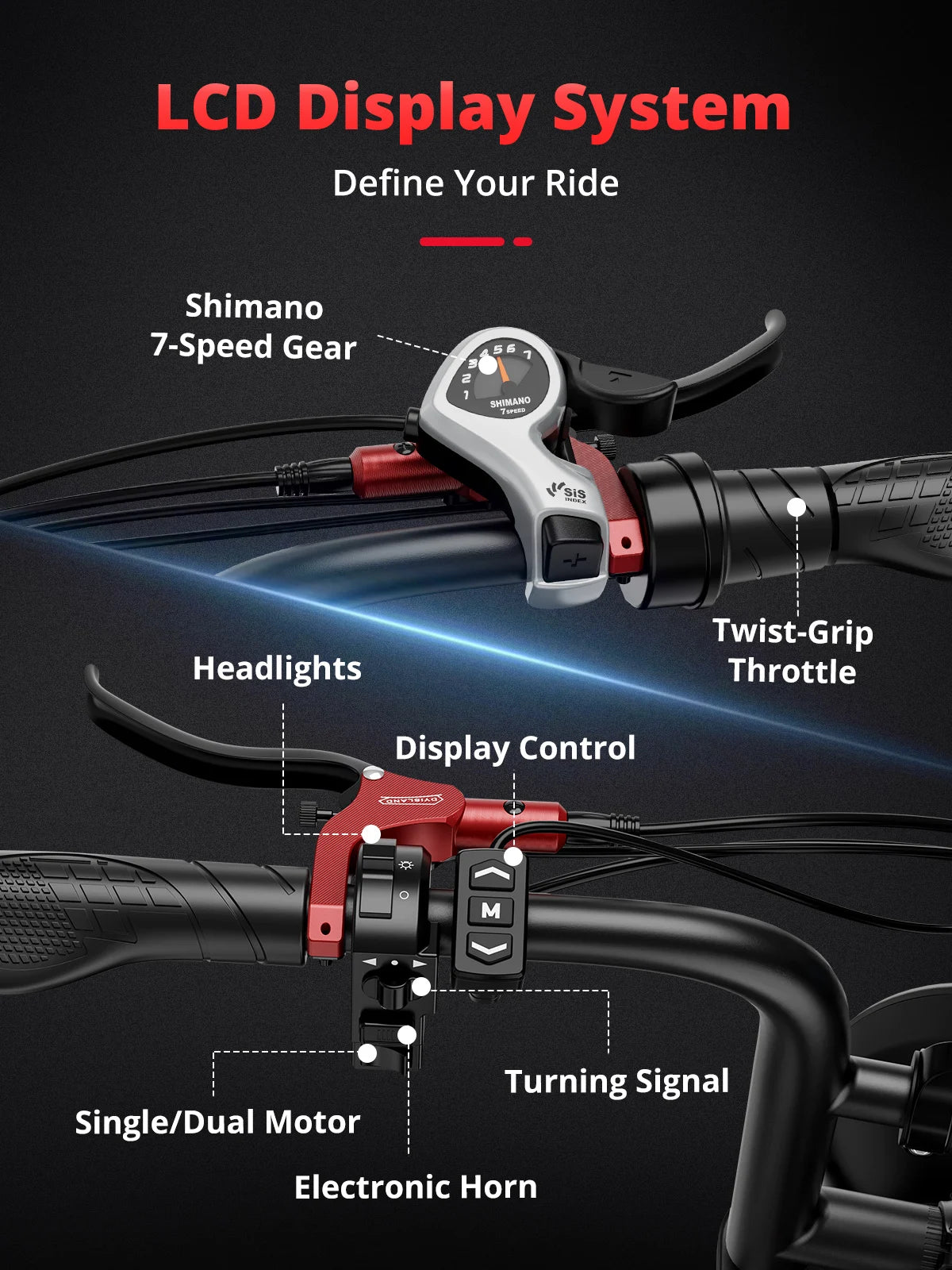 S8 Adults Electric Bike For Men  Motor 2000W Dual Bicycle 48V Battery 20"Bikes