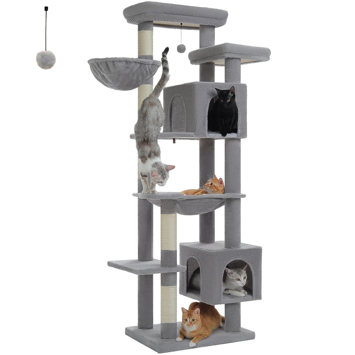 Large Cat Tree Tall Cat Tower for Indoor Cats Multi-Level Plush Cat Condo