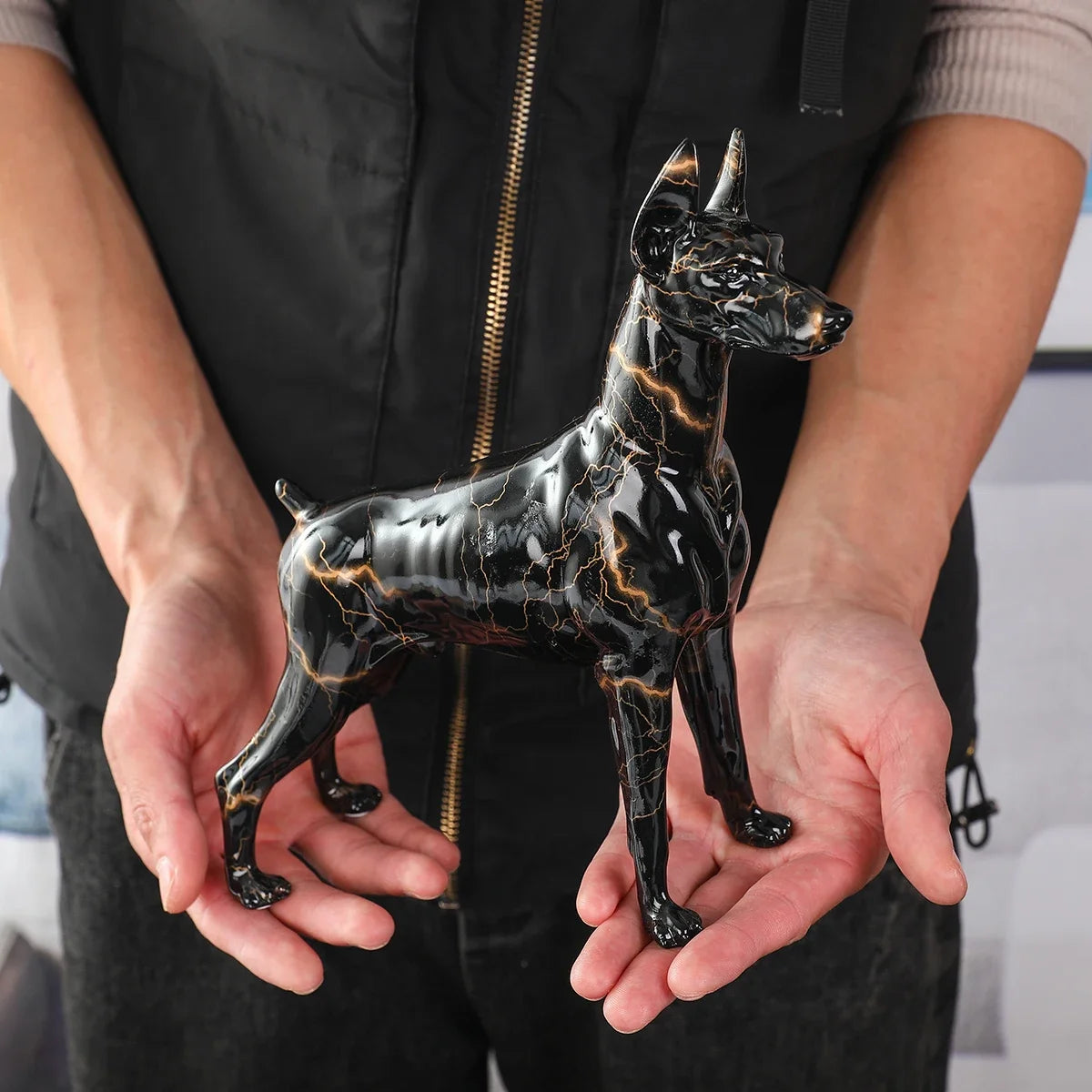 Color Doberman Dog Statue Decorations