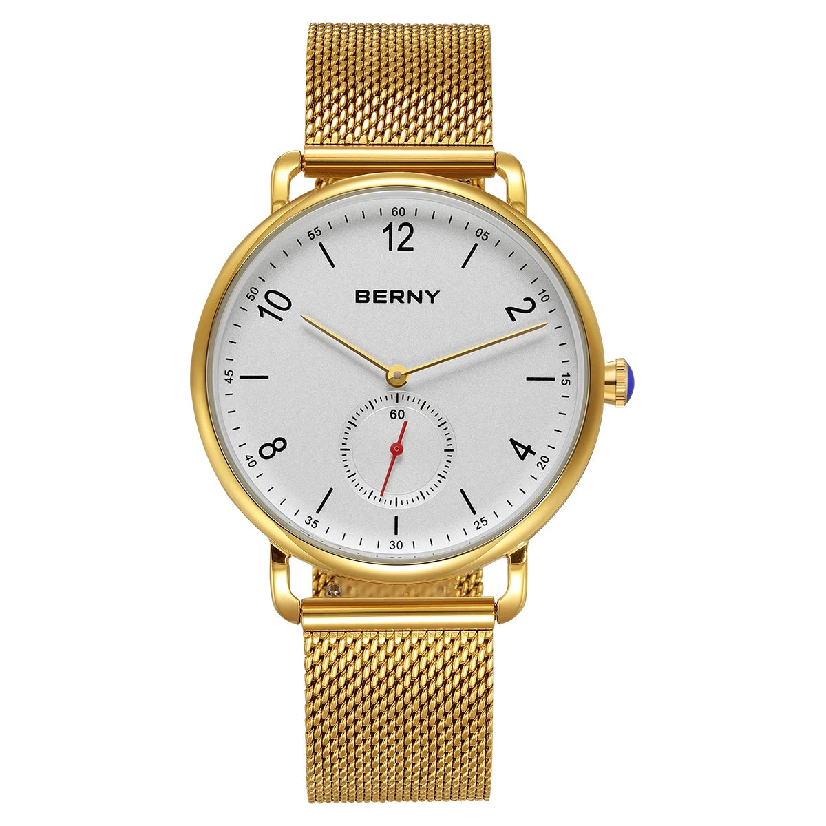 BERNY Quartz Men's Watch  Quality 316L Stainless Steel  Top Slim Case Fashion Couple's Wristwatch Simple Casual Men/Women Watches