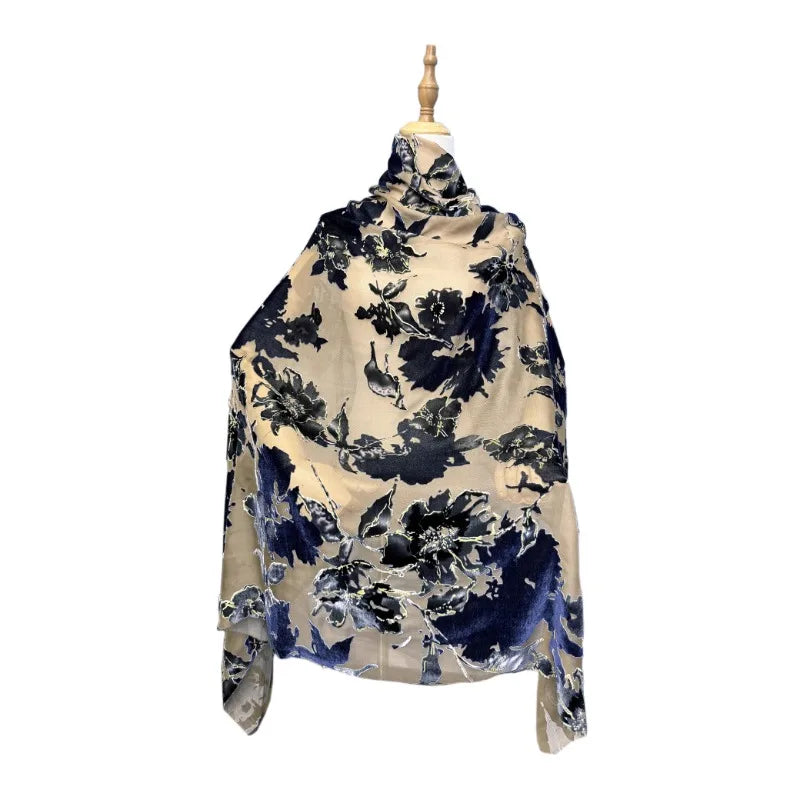 Transparent High-quality Velvet Fabric Mulberry Silk Velvet Burnt Flower