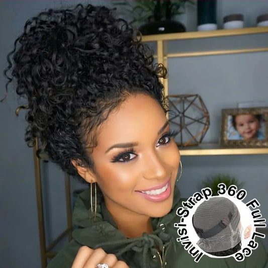 360 HD Full Lace Curly Wigs Human Hair Pre plucked 13x6 13x4 Lace Frontal Wig