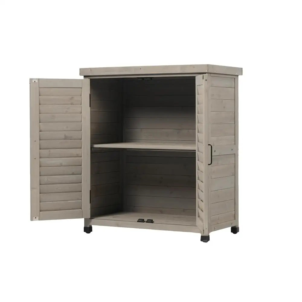 Potting Bench with Storage Cabinet and Metal Table Top for Outdoor Patio,'
