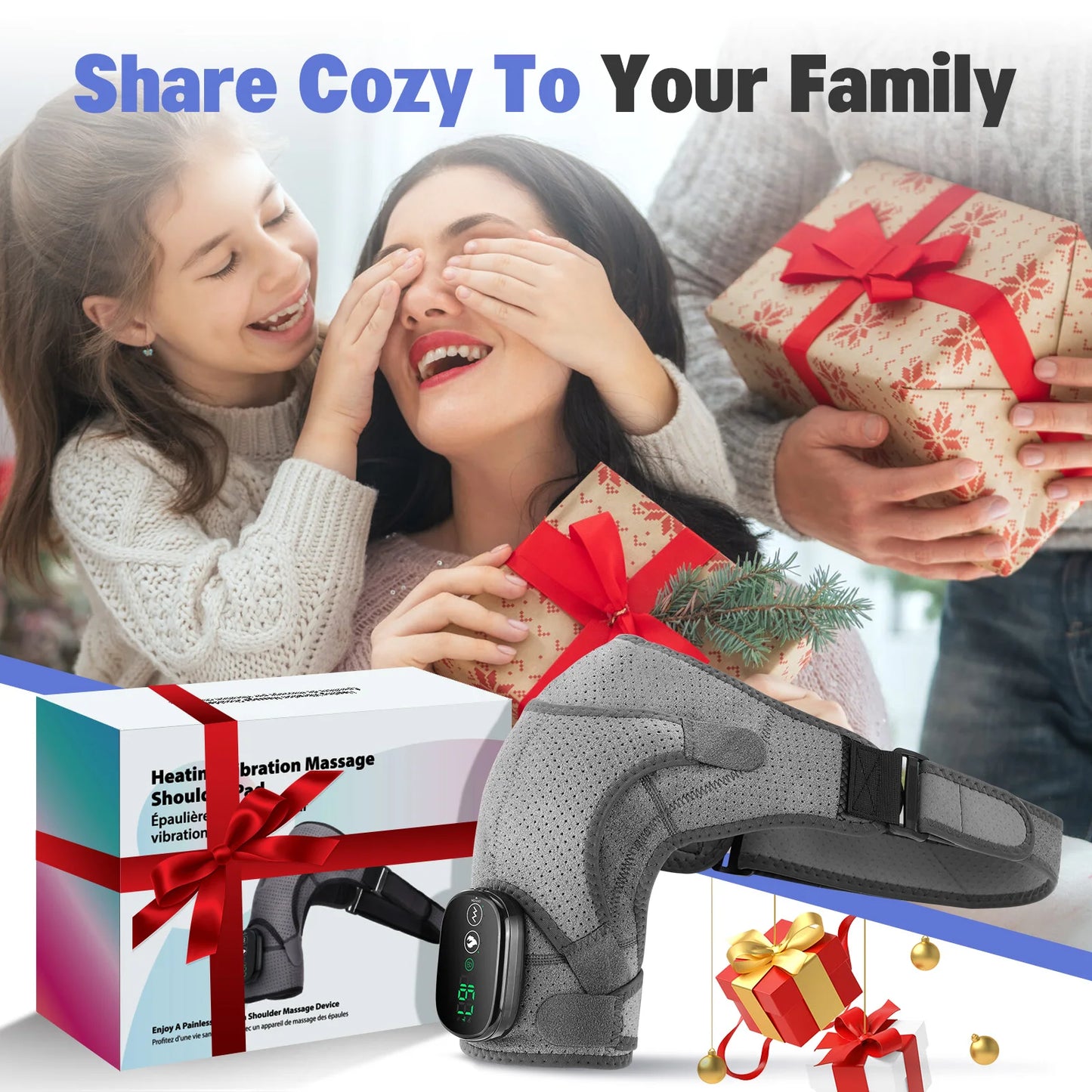 Electric Shoulder Support with Heat & Vibration - Adjustable Comfort Brace