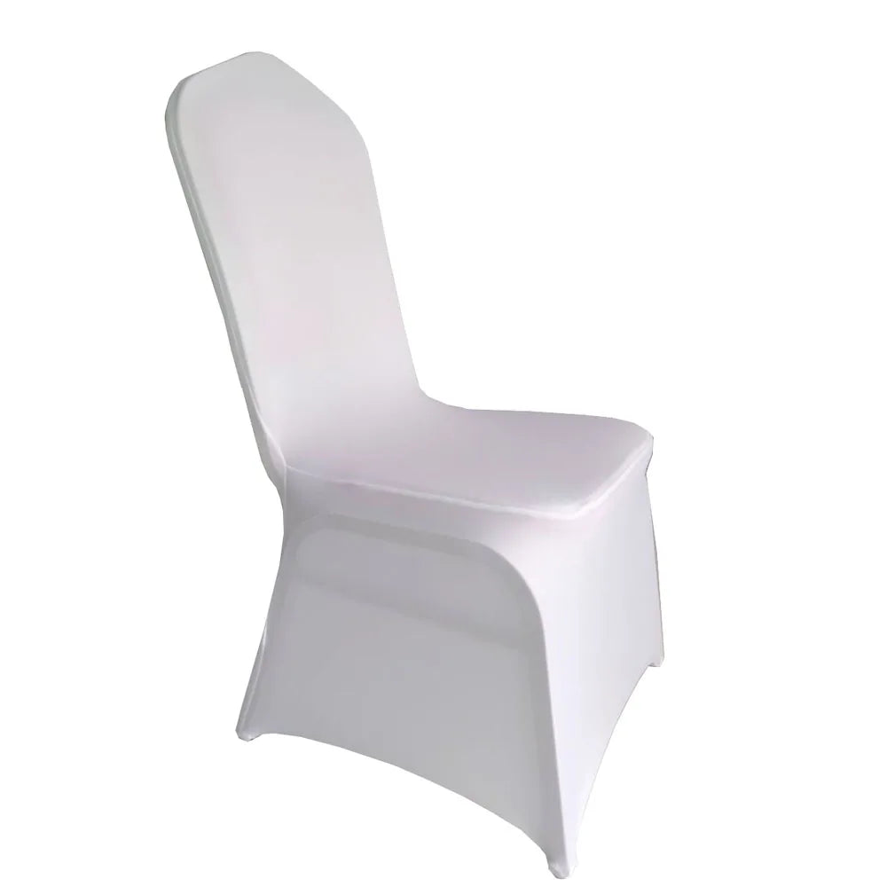 100pcs   White Wedding Chair Cover Polyester Spandex