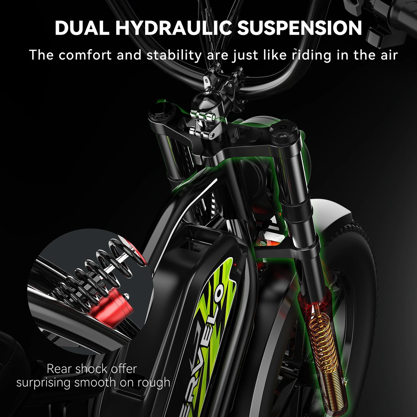 1600W Peak 20" Fat Tire All-Terrain E-Bike, 80 Miles 30MPH Electric Dirt Bike,