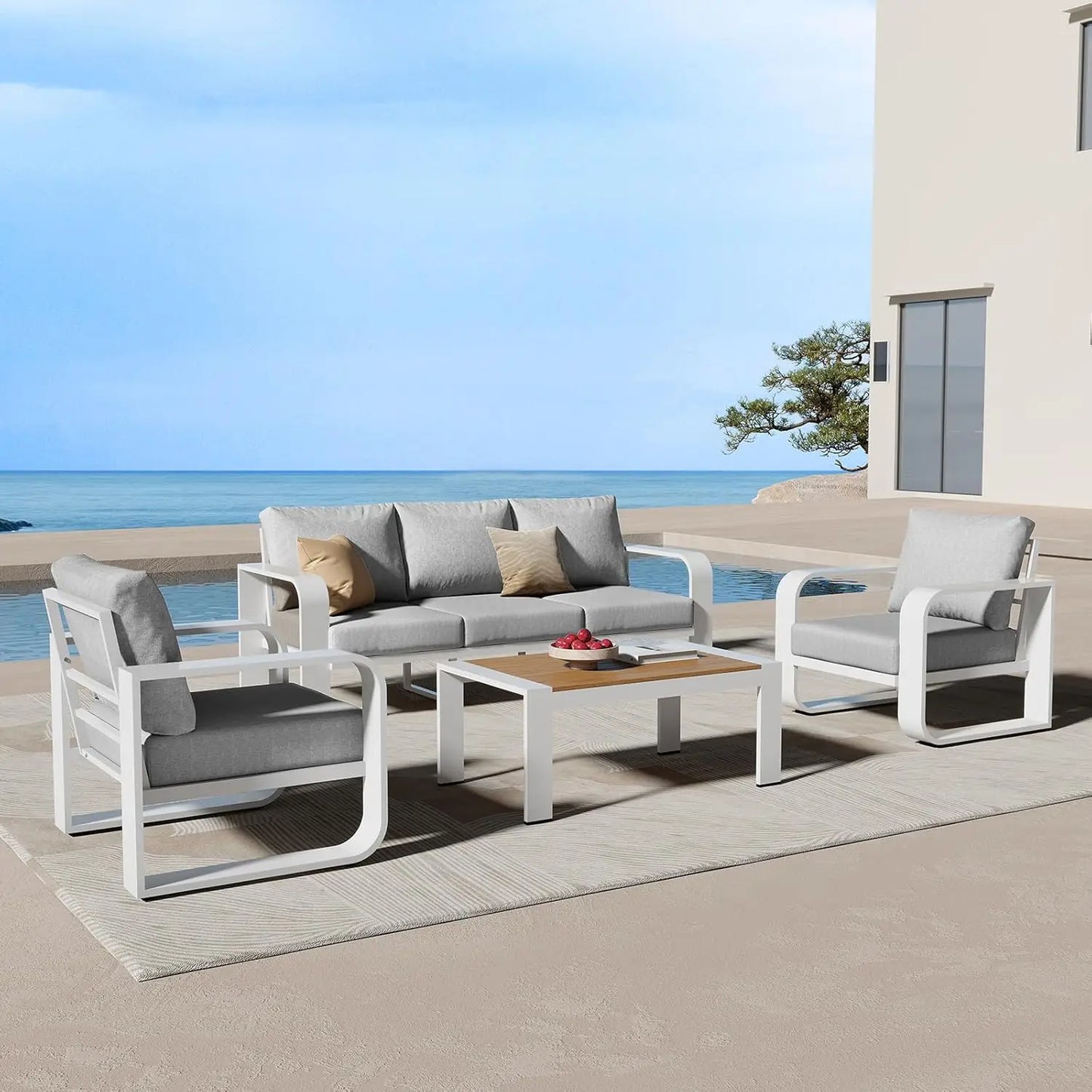 4pc Aluminum Patio Conversation Set