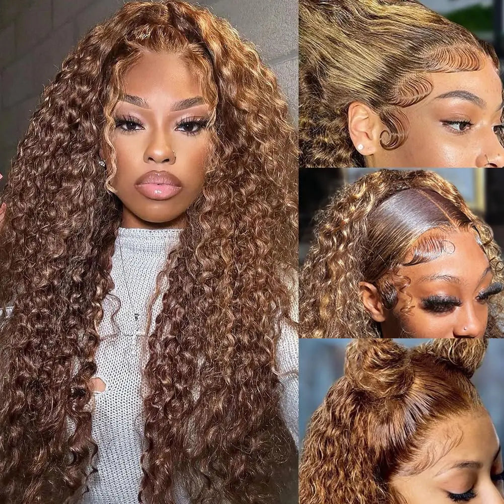 Deep Wave Lace Front Wigs  13x6 HD Transparent Lace Frontal Wigs Human Hair