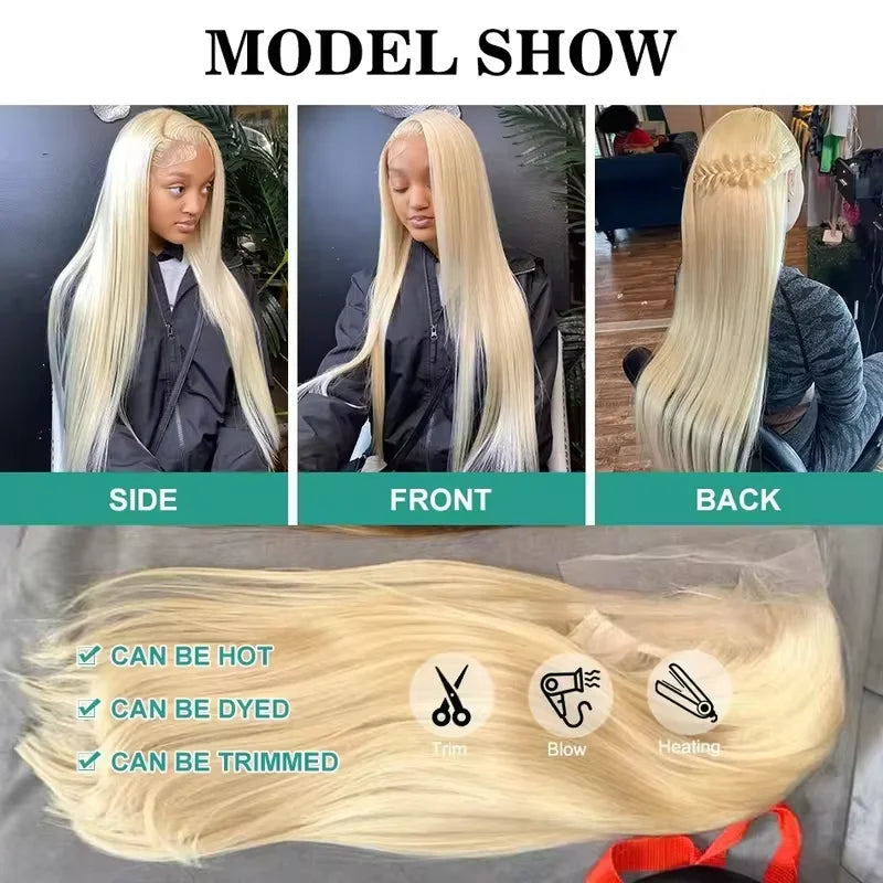 Long Inch 613 Human Hair Wig Blonde 613 Hd Lace Frontal Wig Straight Human Hair Wigs