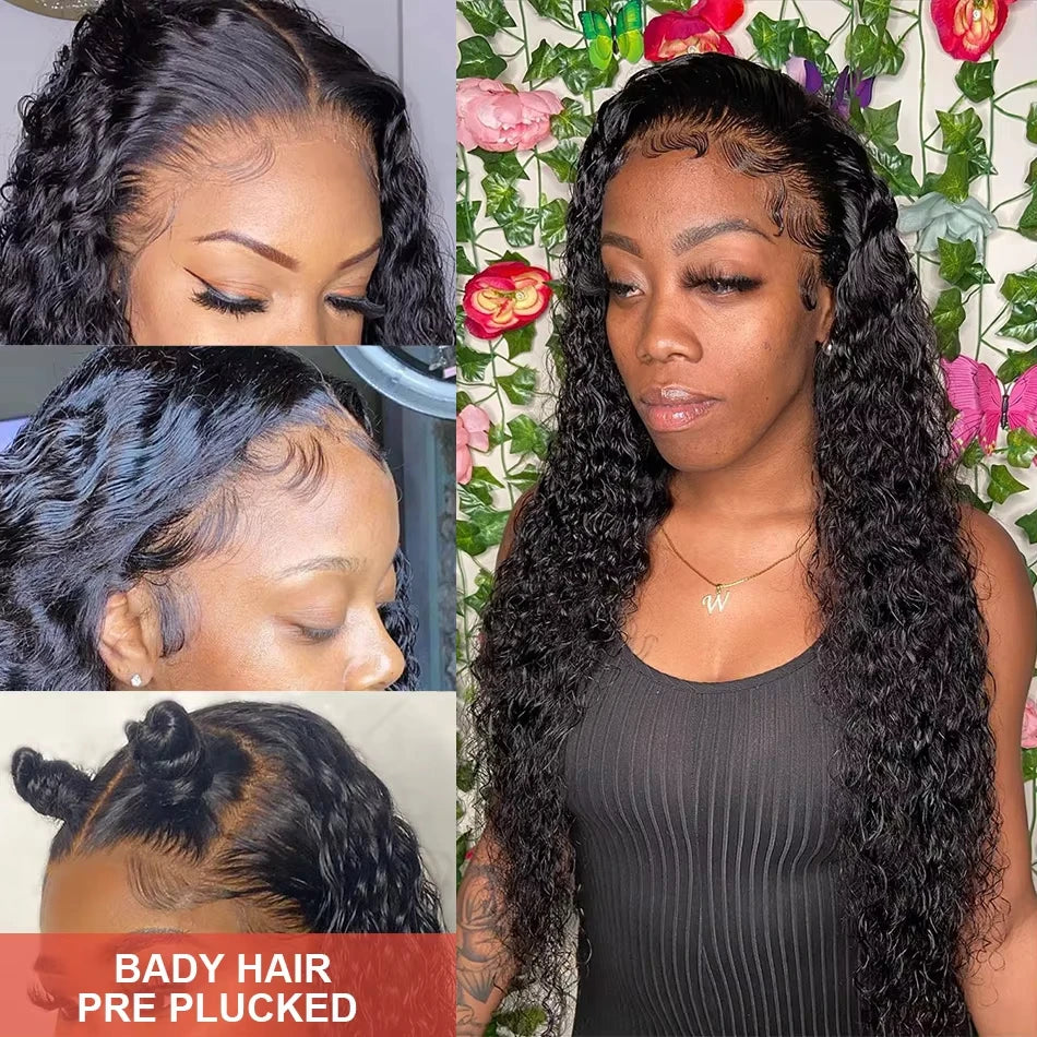 13x6 Hd Lace Frontal Wig 13x4 Curly Human Hair Wigs Water Wave Human Hair Wig
