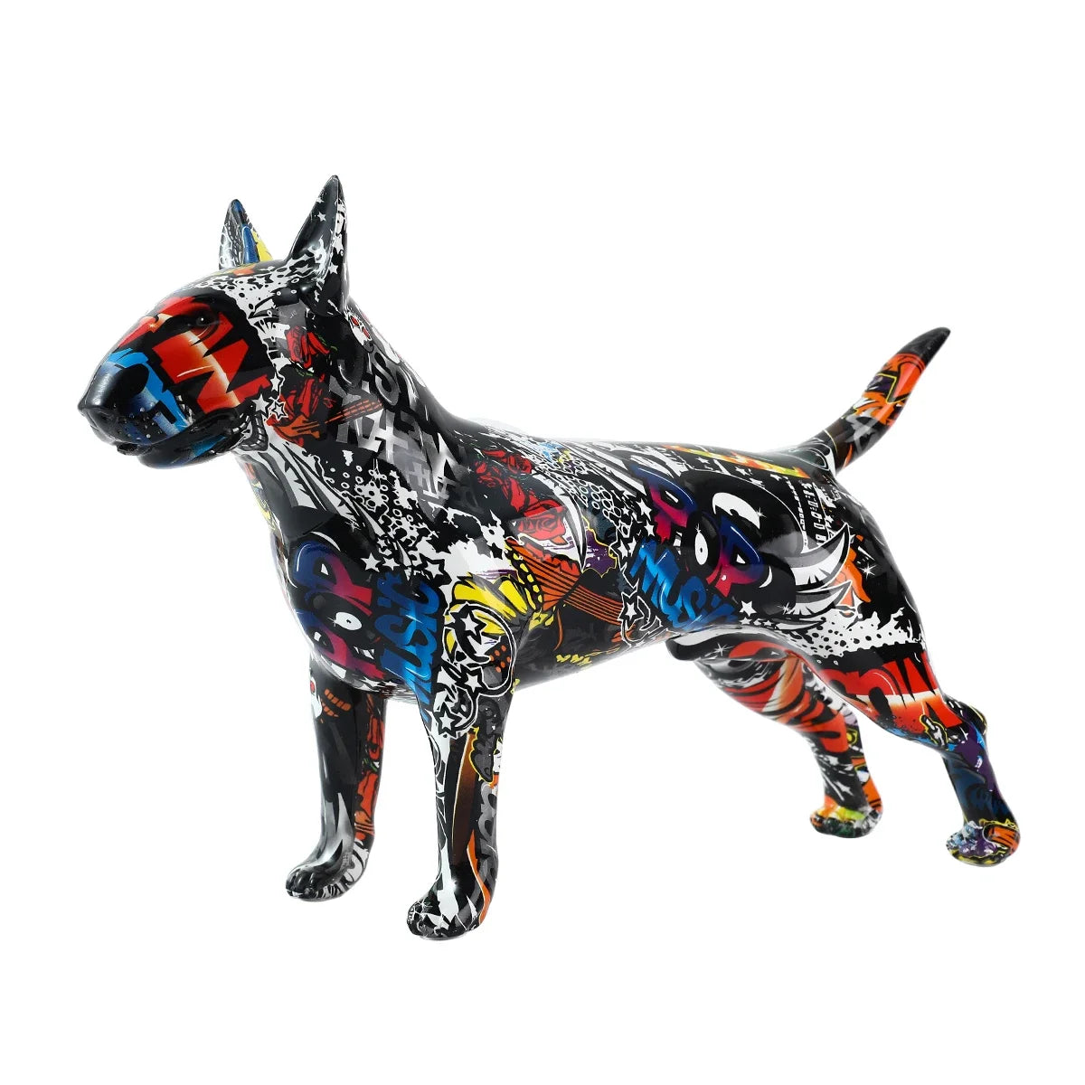 Colorful Bull Terrier Small Resin Pet Dog