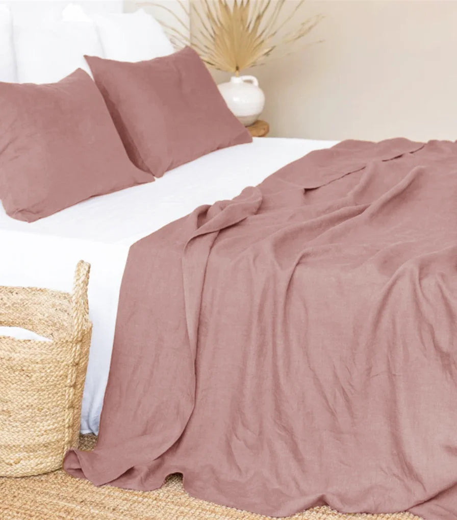 1Piece Washed French Bed linens Pure linen 100% Bedsheets Stone