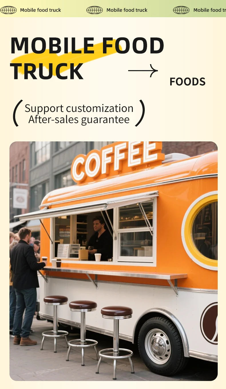 Small Mobile Food Truck with Fully Equipped Kitchen Pizza Concession Fast Food Van Trailer for Sale for Snacks Candies Chips