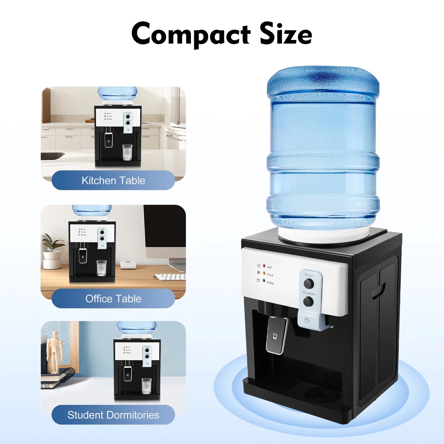 Electric Hot and Cold Water Cooler Dispenser  Desktop Top Loading