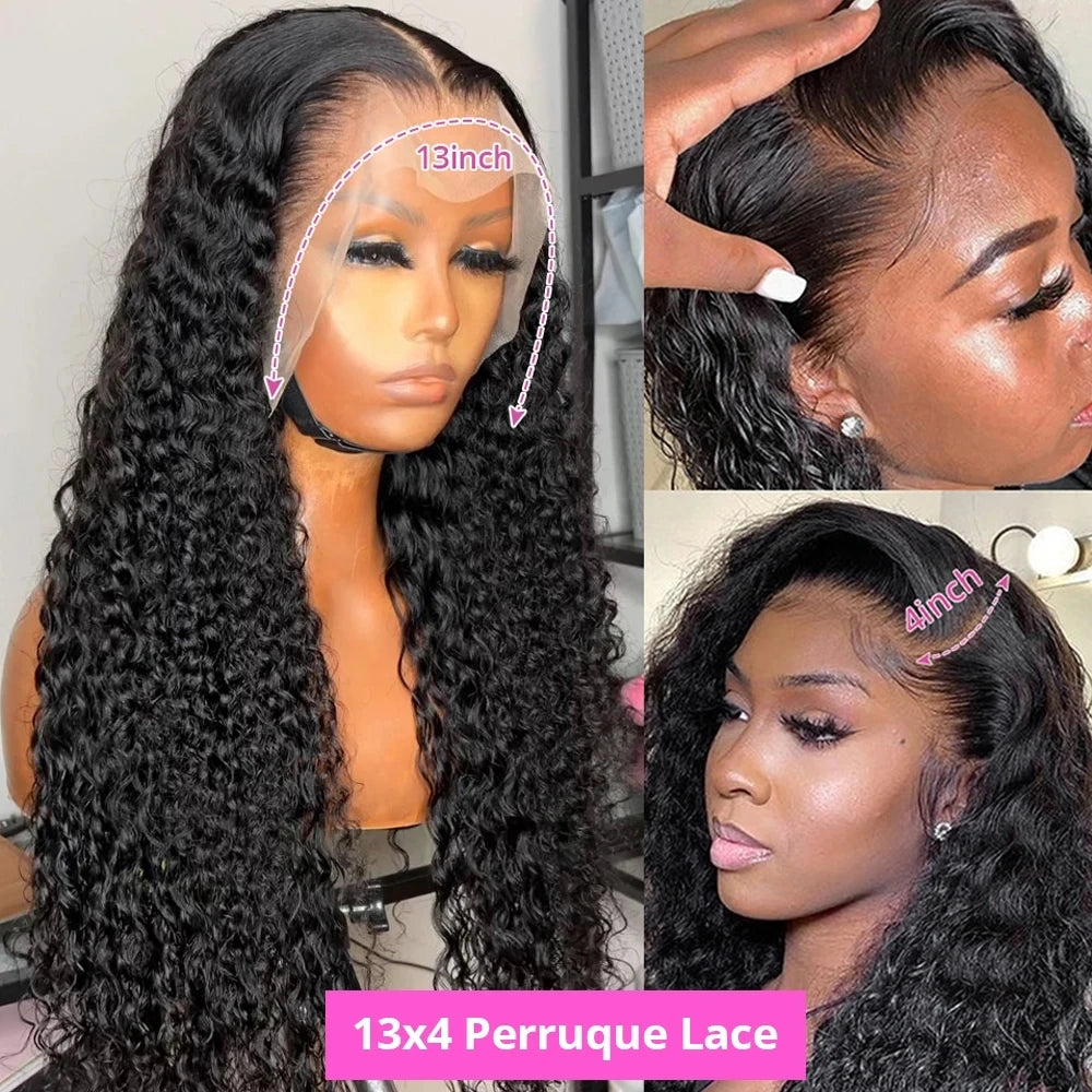360 HD Full Lace Curly Wigs Human Hair Pre plucked 13x6 13x4 Lace Frontal Wig