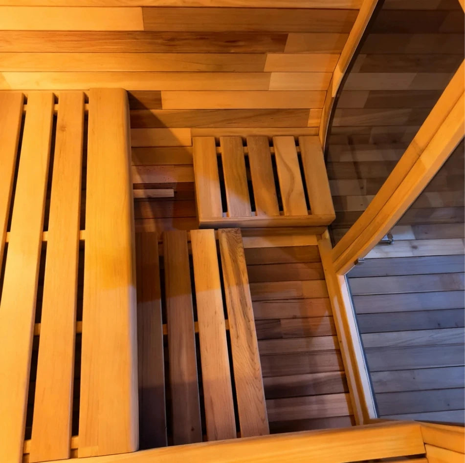 Modern Dry Sauna Room Spliced Redwood 4-6 Person Large Luxury