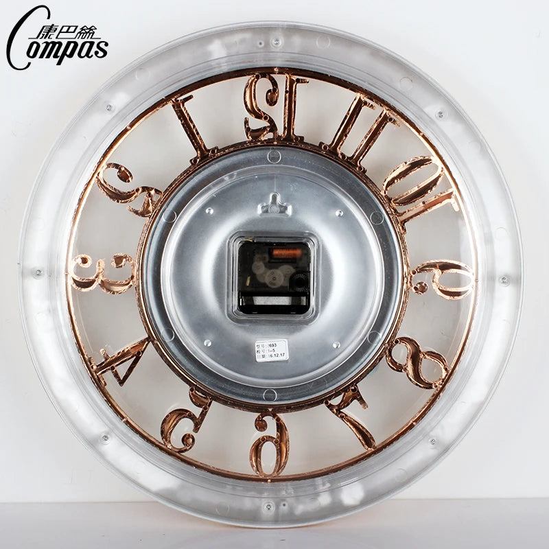 16-inch Large Wall Clock Vintage Silent Luxury Gold Shabby Chic Kitchen Home Wall Clocks