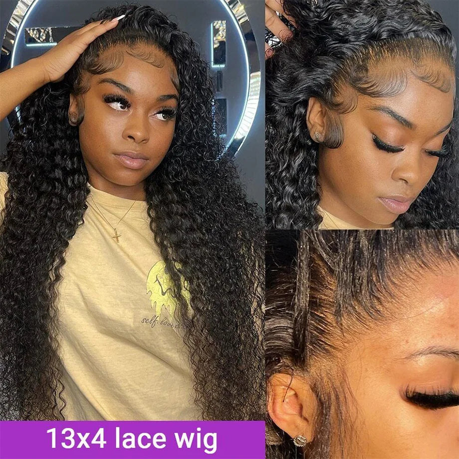 Deep Wave Wig Frontal 3x6 Lace 13x4 Curly Lace Front Human Hair