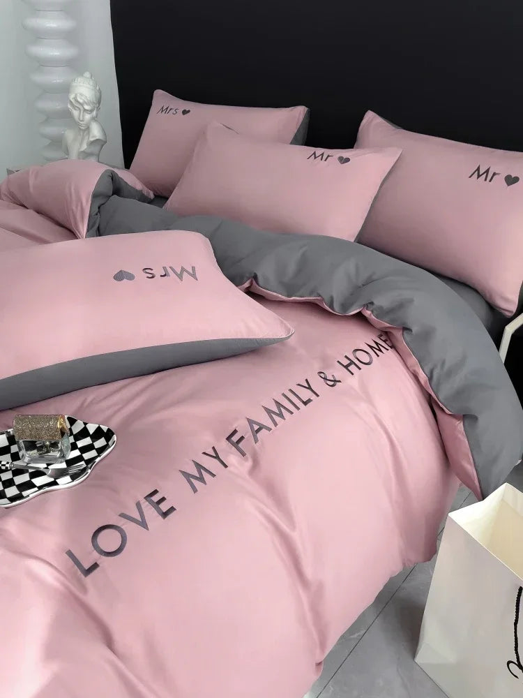 Nordic Luxury Egyptian Cotton Bedding Set King Queen Double Twin Size