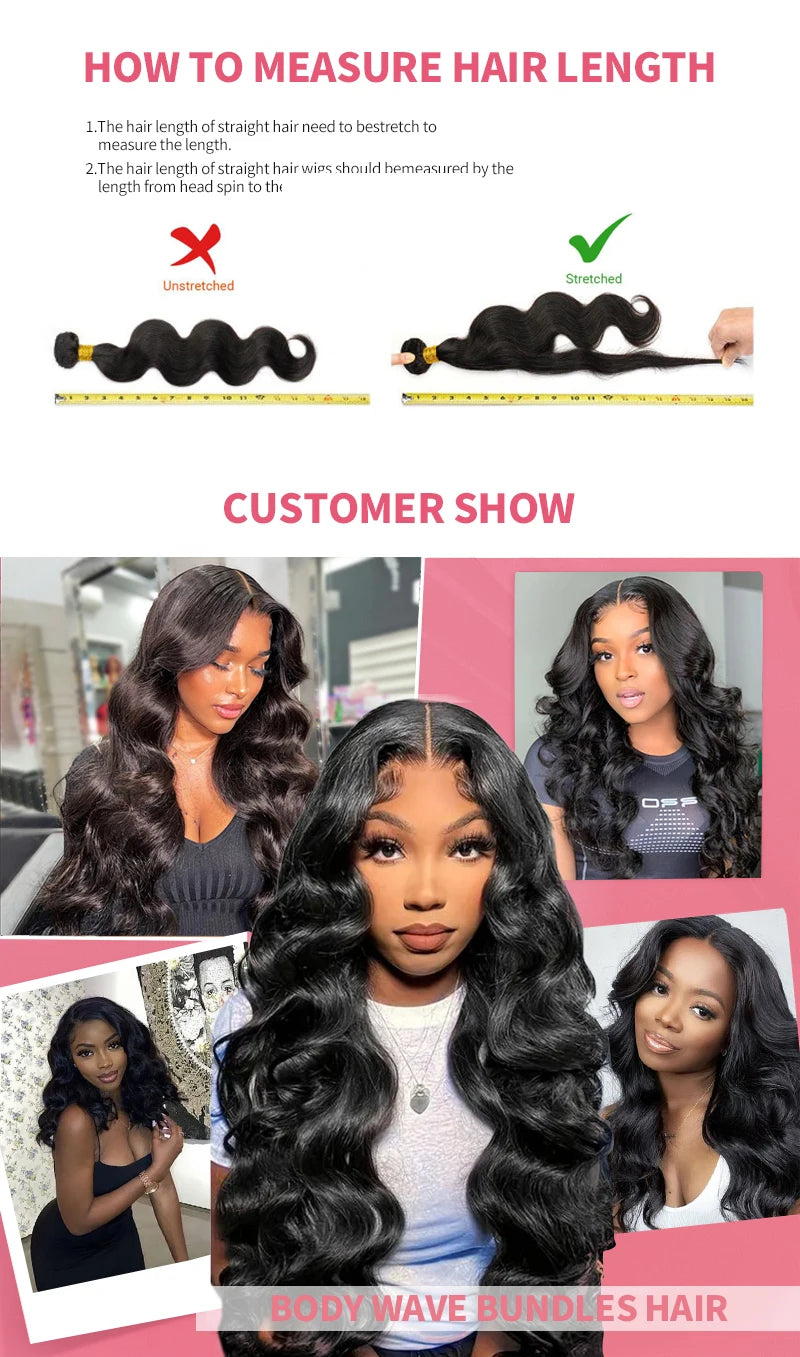 Hair Weave Bundles 100% Natural Black Human Hair Extensions