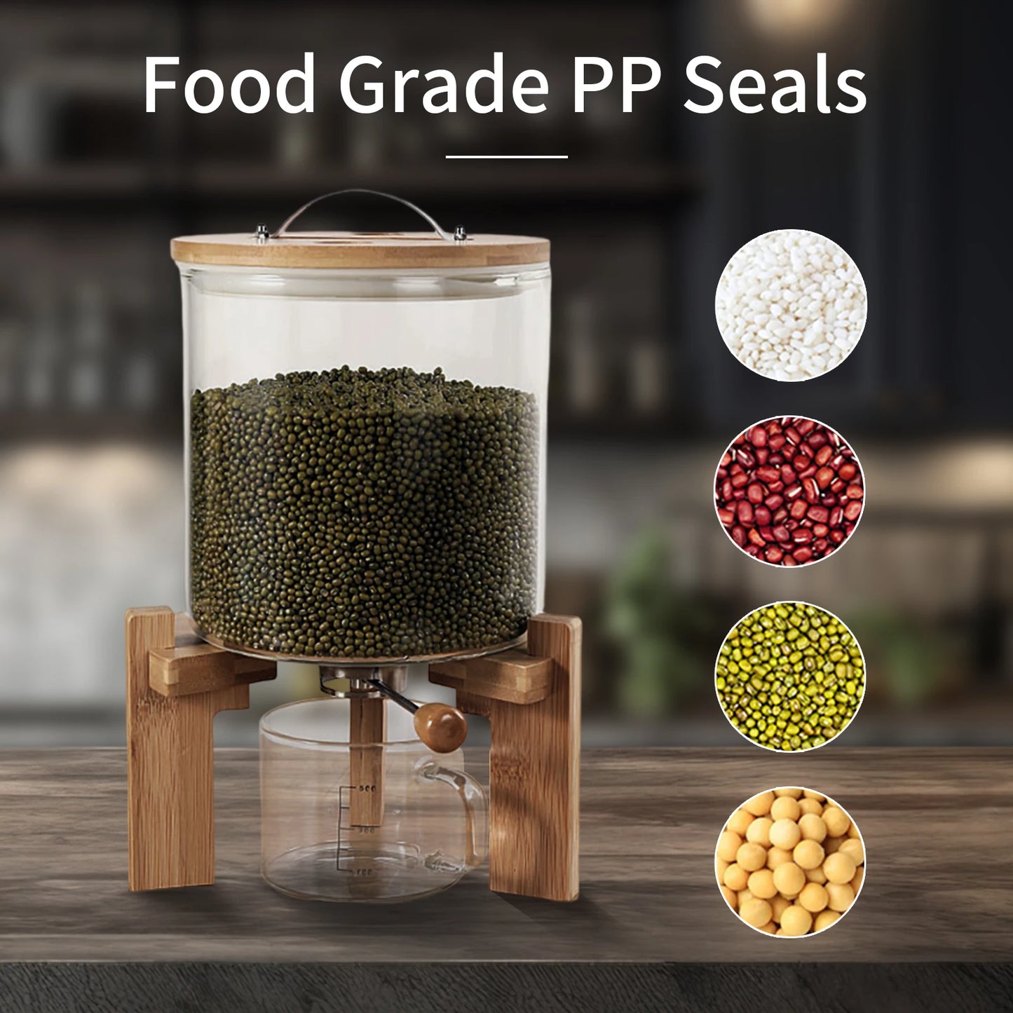 Flour And Cereal  Rice Dispenser Creative Glass Food Storge