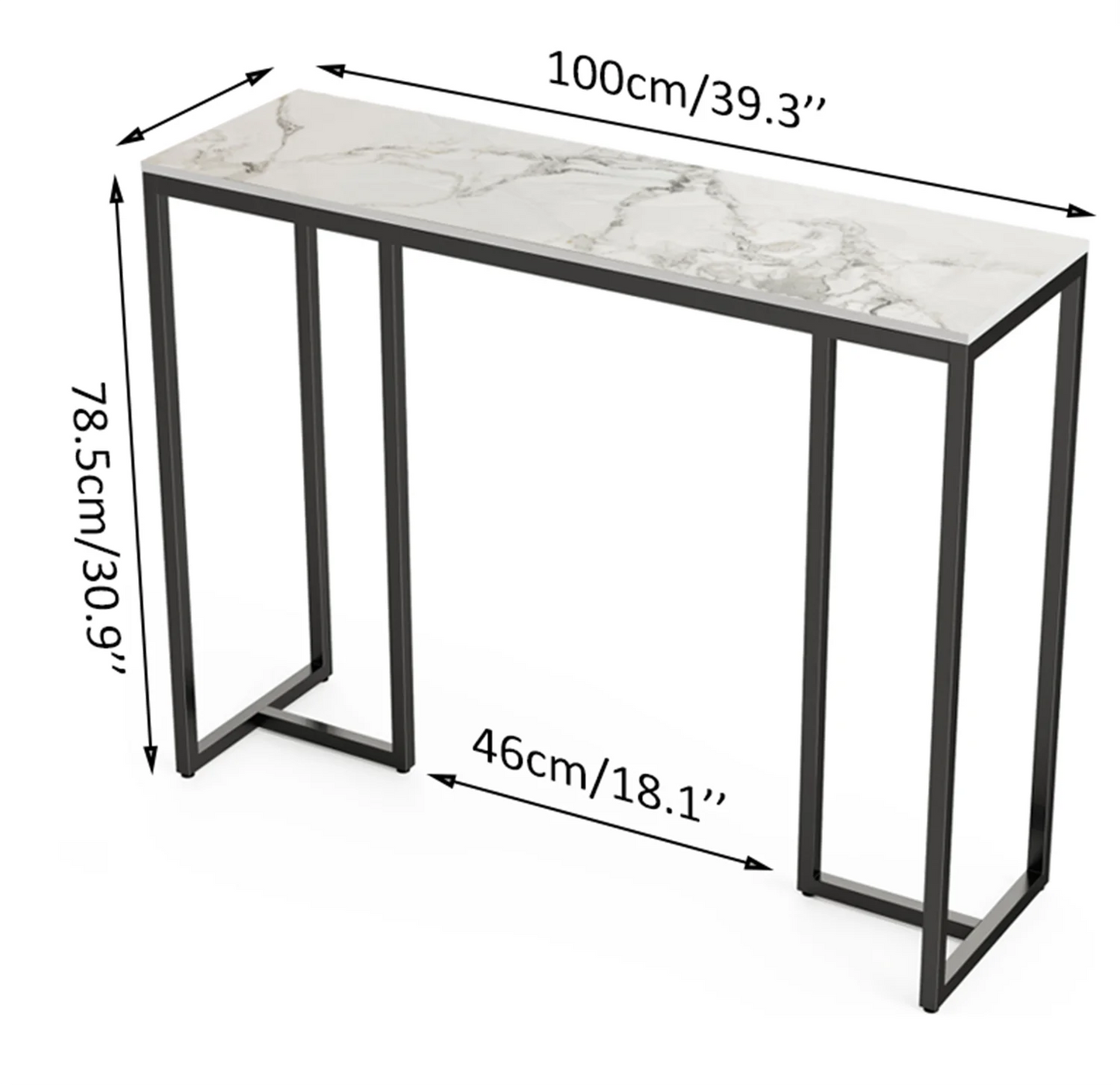 Marble Console Table Modern Accent Side Stand Sofa
