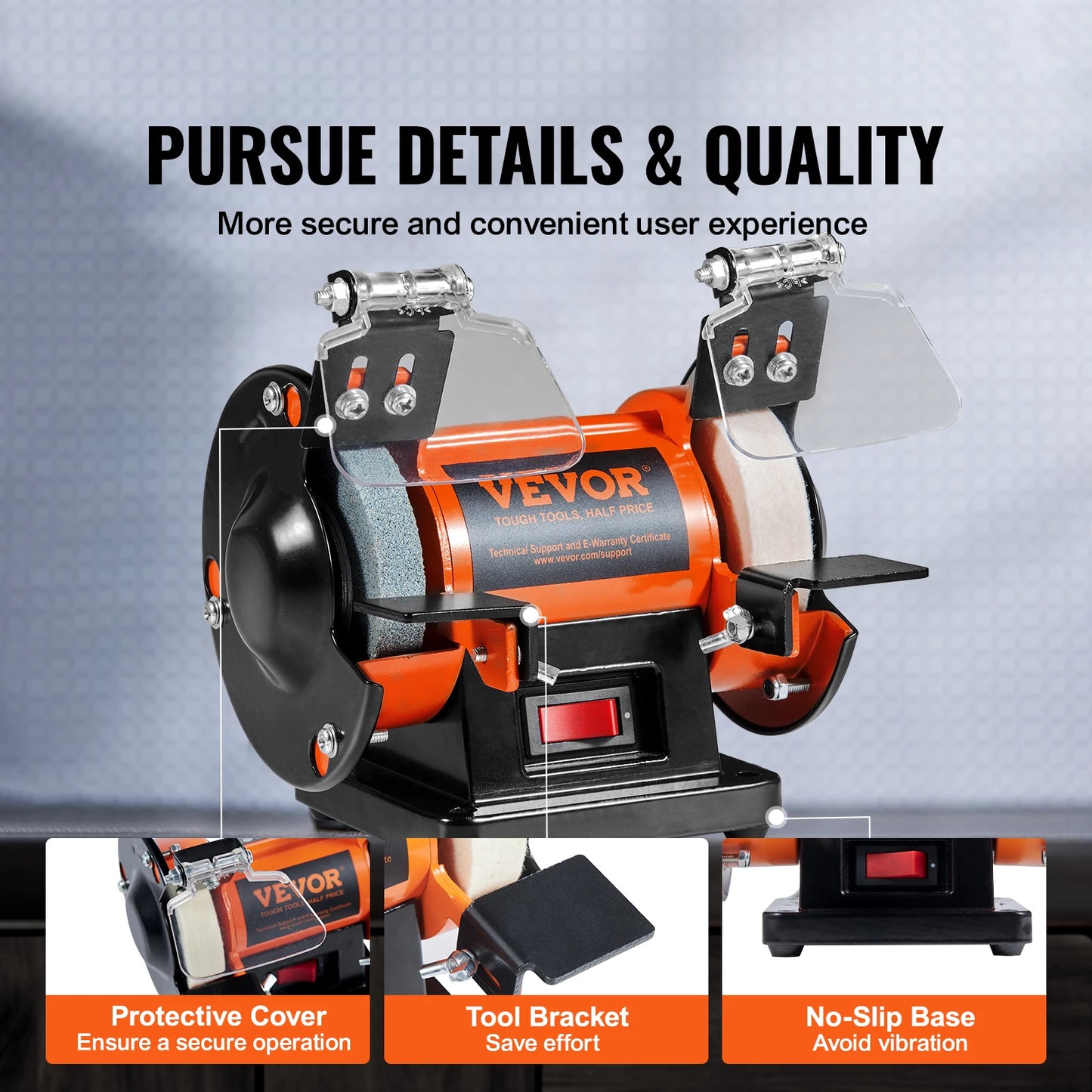 3in Jewelry Polisher Buffer Brushless Adjustable Speed Bench Grinder Polishing Machine