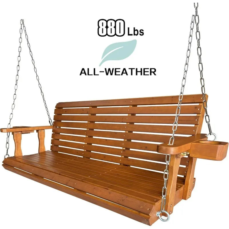 Wooden Porch Swing 2-Seater
