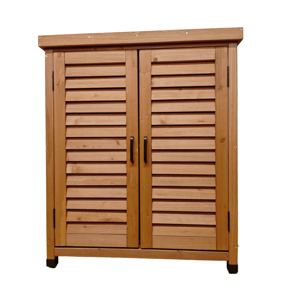 Potting Bench with Storage Cabinet and Metal Table Top for Outdoor Patio,'
