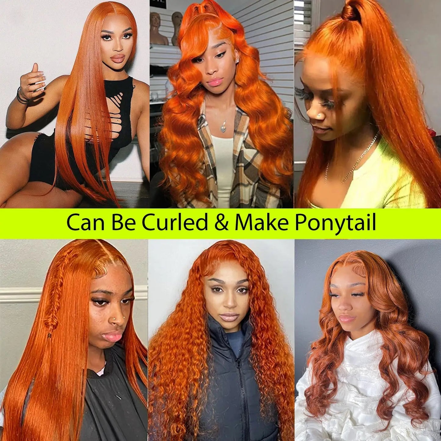 Ginger Wig Human Hair 30 Inch 200 Density 13x6 HD Lace Front
