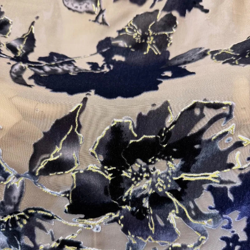 Transparent High-quality Velvet Fabric Mulberry Silk Velvet Burnt Flower
