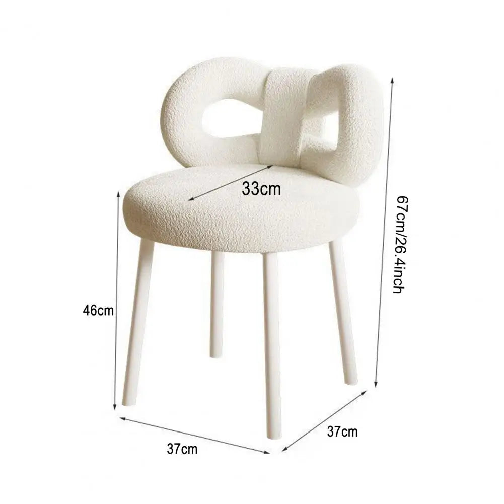 Vanity Stool with Bowknot Backrest