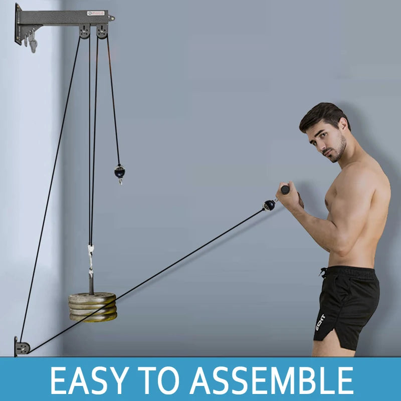 Wall-Mounted Gym Pulley System - Multi-Functional Cable Machine