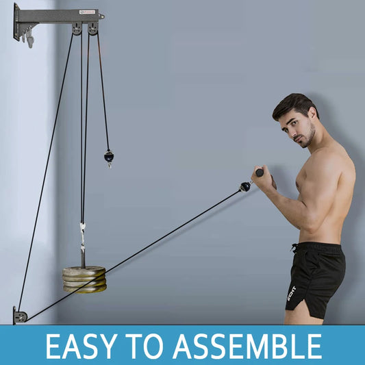 Wall-Mounted Gym Pulley System - Multi-Functional Cable Machine