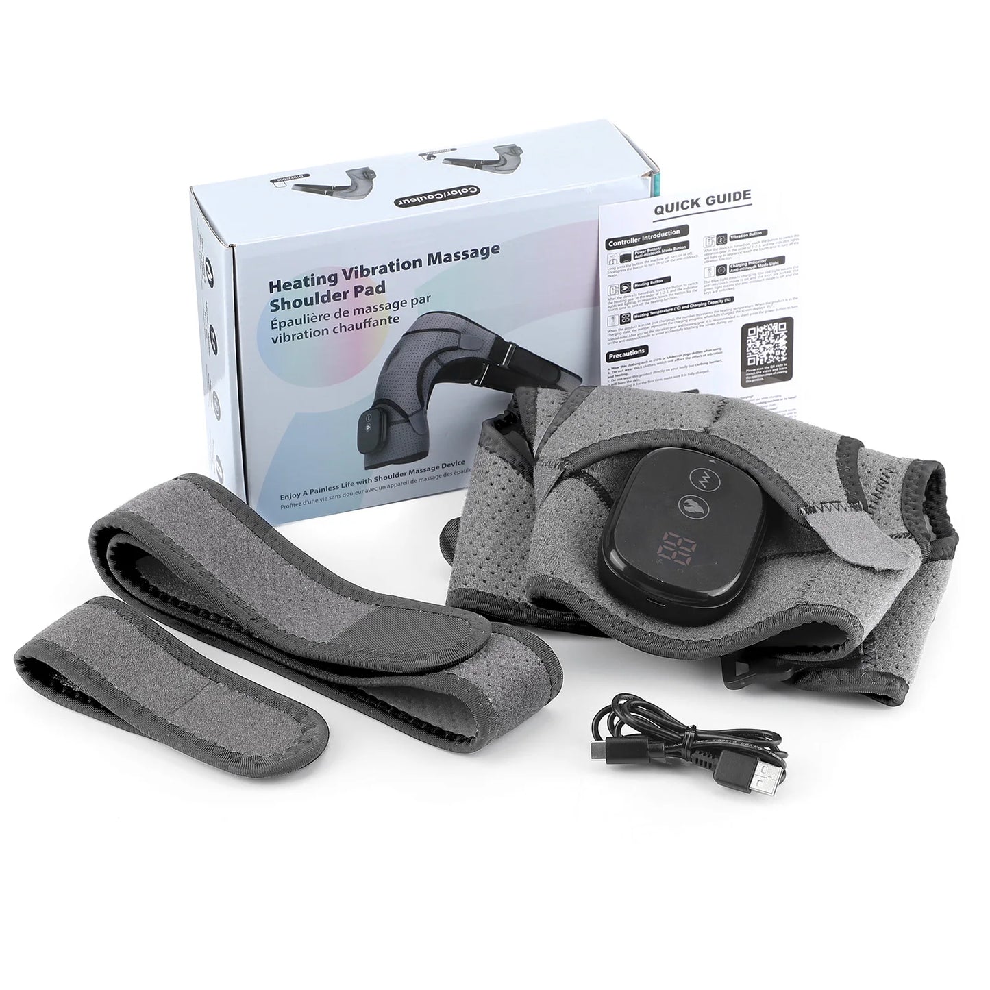 Electric Shoulder Support with Heat & Vibration - Adjustable Comfort Brace