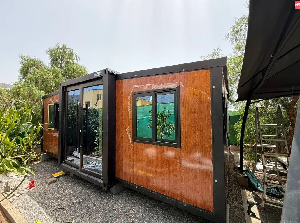 Portable Living Container Tiny House 20ft Foldable Prefab Mobile Modular Office Home Steel Frame Expandable