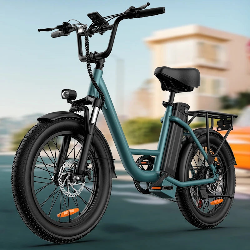 Fat Tire Electric Bike 48V 13Ah Removable Battery 20MPH 7-Speed