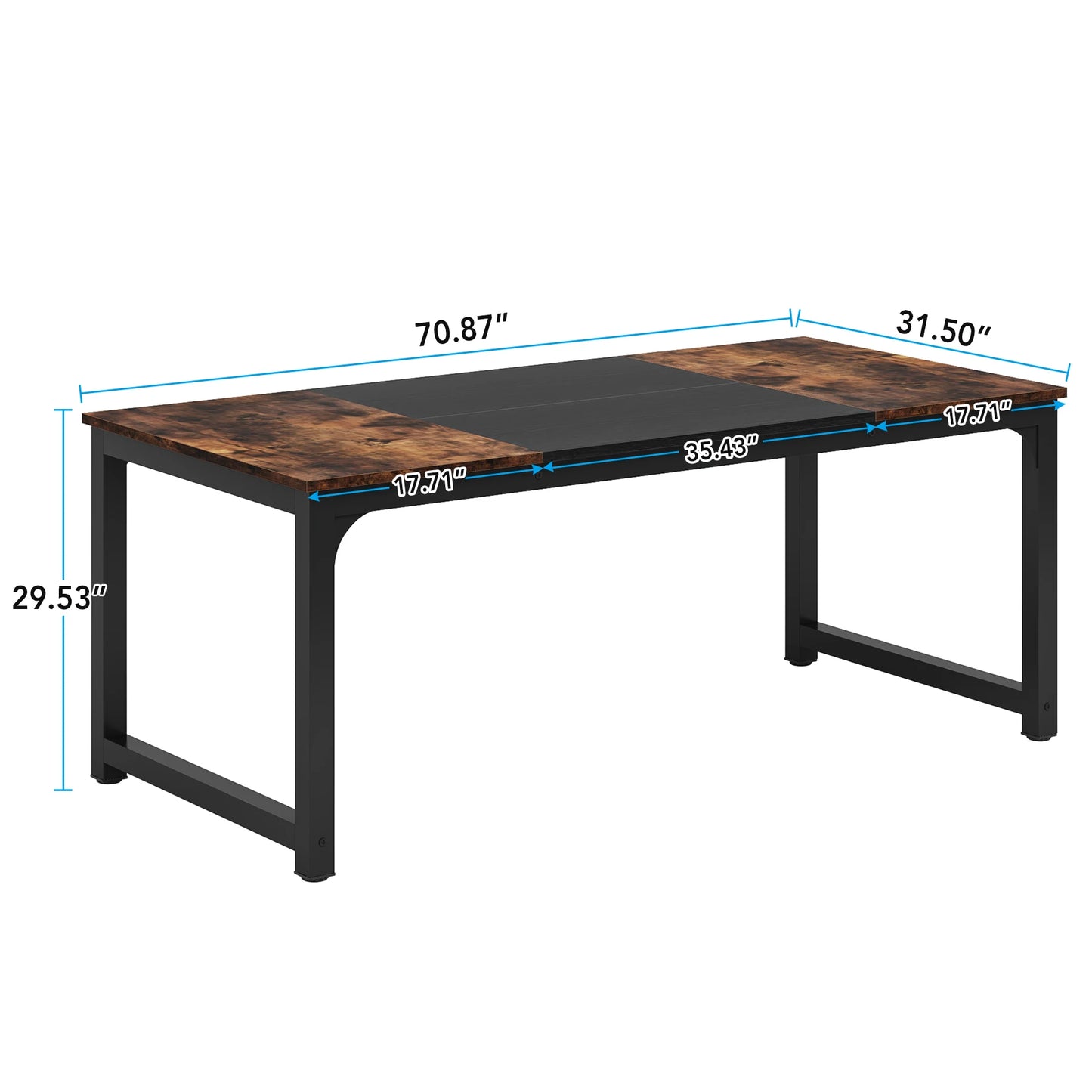 Dining Table, Industrial Kitchen Table for 6-8 Person,