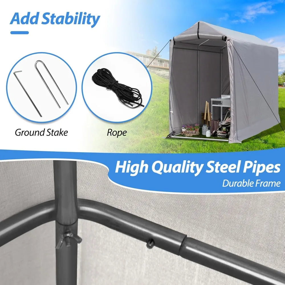 Outdoor Storage Shed 6 x 3Ft Heavy Duty Portable Storage Shelter