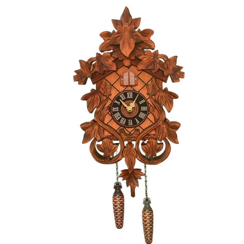 Vintage Cuckoo Wall Clock with Bird Chime Wall Watch Mechanism for Living Room