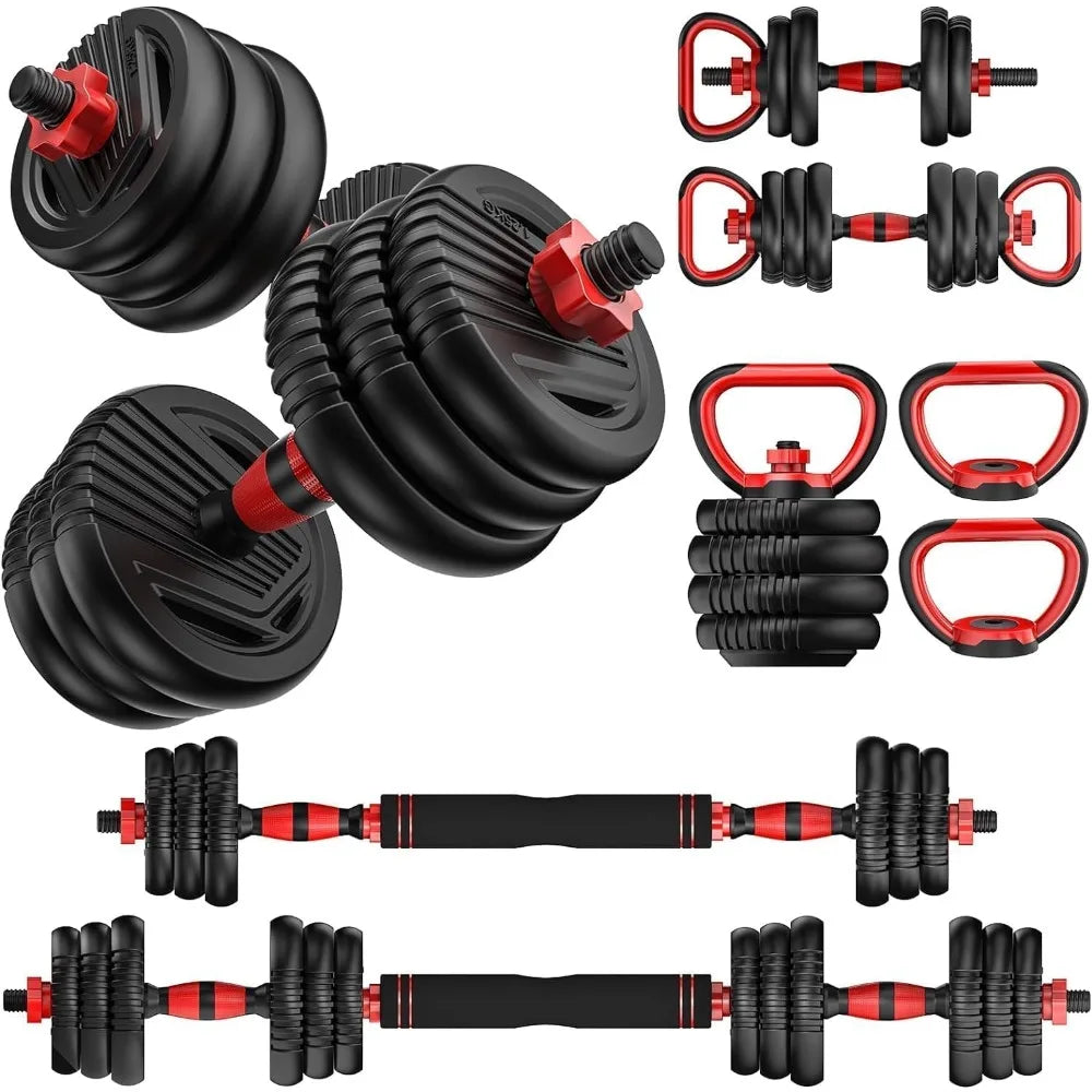 Adjustable Dumbbells, 20/30/45/70/90lbs  Weight Set Free with Connector