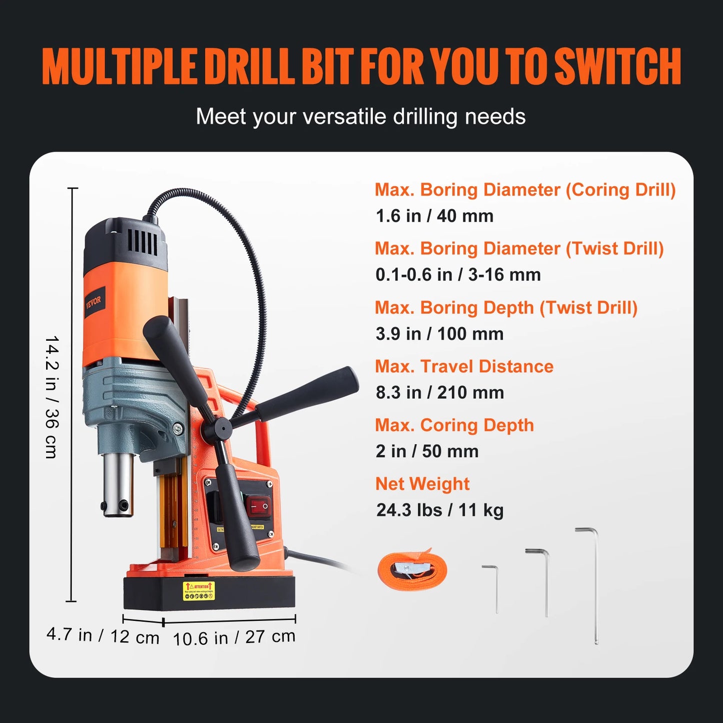 1300W 1400W 2" Electric Drilling Machine Magnetic Drill Boring