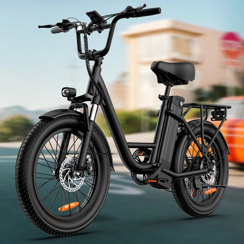 Fat Tire Electric Bike 48V 13Ah Removable Battery 20MPH 7-Speed