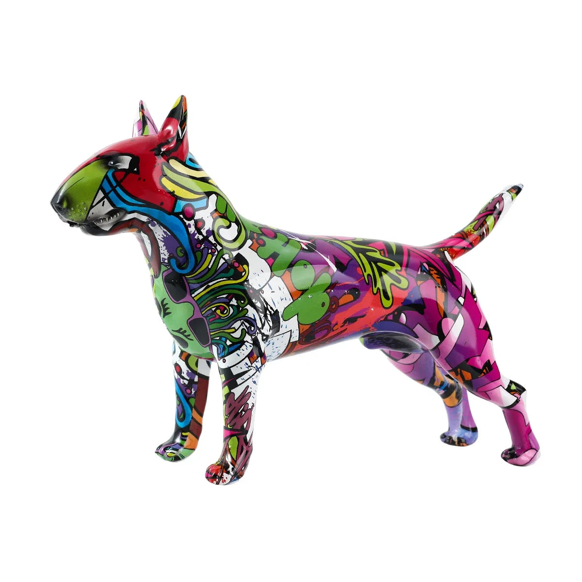 Colorful Bull Terrier Small Resin Pet Dog